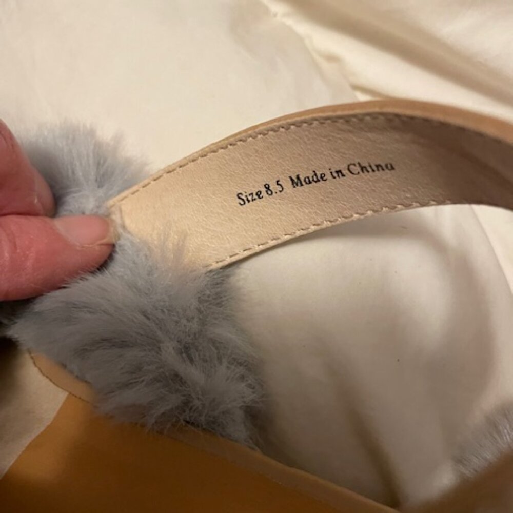Woman's Dolce Vita Faux Fur Platform Sandals - Picture 4 of 5